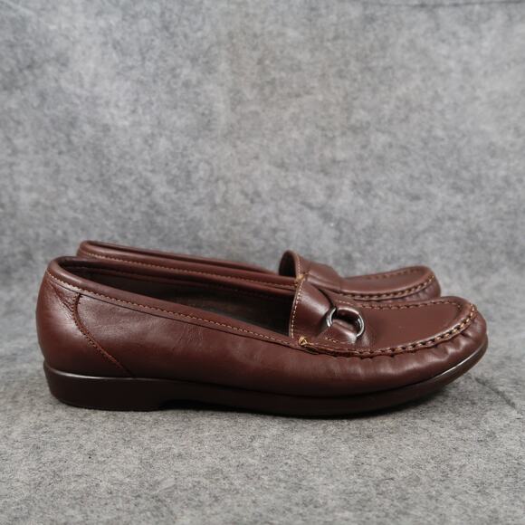 SAS Shoes Womens 9 W Loafer Moccasins Slip On Tripad Comfort Leather Brown Moc - Picture 1 of 13